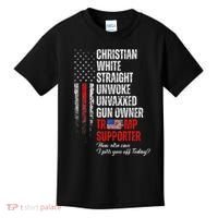 Trump Supporter Christian White Straight Unwoke Kids T-Shirt thumb 0