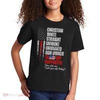 Trump Supporter Christian White Straight Unwoke Kids T-Shirt thumb 2