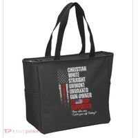Trump Supporter Christian White Straight Unwoke Tote Bag thumb 2
