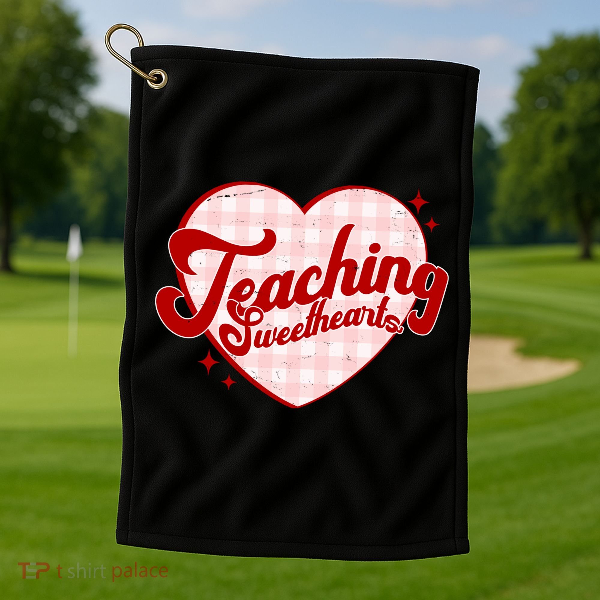 Teaching Sweethearts Cute Valentines Day Teacher Golf Towel