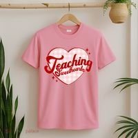 Teaching Sweethearts Cute Valentines Day Teacher T-Shirt thumb 2