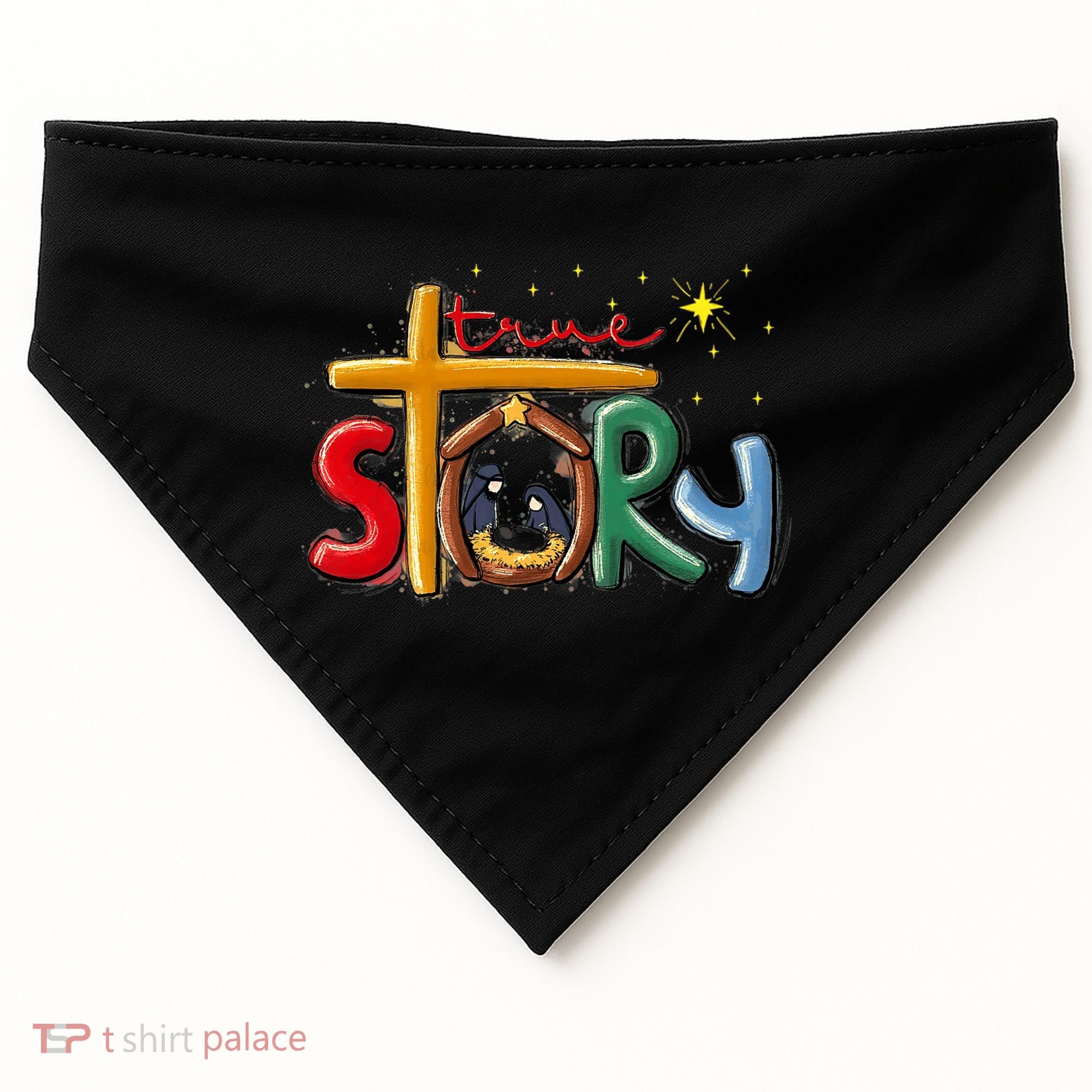 True Story Christmas Nativity Jesus Christian Christmas Premium USA-Made Doggie Bandana