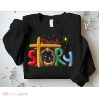 True Story Christmas Nativity Jesus Christian Christmas Premium Sweatshirt thumb 2