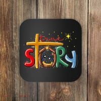 True Story Christmas Nativity Jesus Christian Christmas Premium Coaster thumb 0