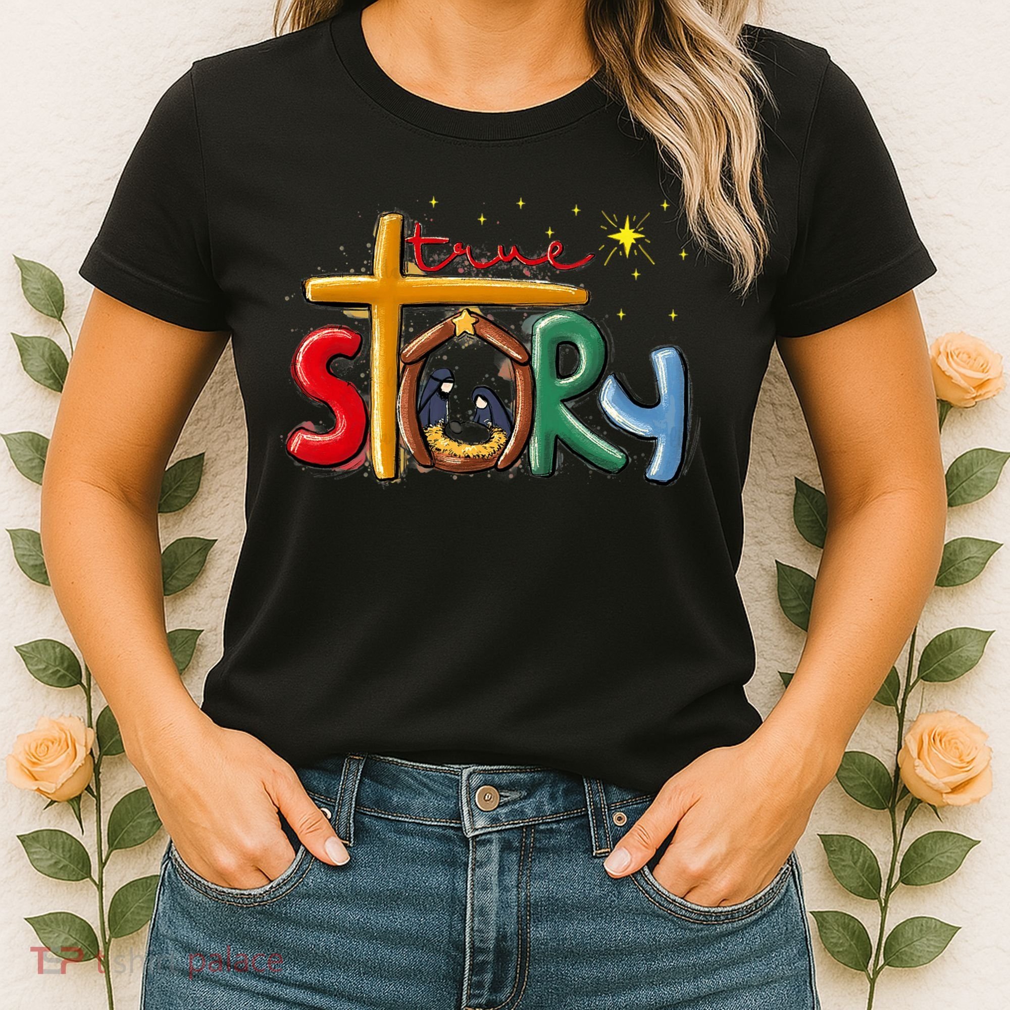 True Story Christmas Nativity Jesus Christian Christmas Premium Women's T-Shirt