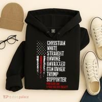 Trump Supporter Christian White Straight Unwoke Unvaxxed Hoodie thumb 4