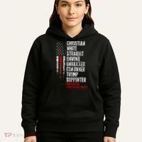 Trump Supporter Christian White Straight Unwoke Unvaxxed Hoodie thumb 5