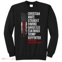 Trump Supporter Christian White Straight Unwoke Unvaxxed Sweatshirt thumb 0
