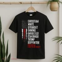 Trump Supporter Christian White Straight Unwoke Unvaxxed T-Shirt thumb 2