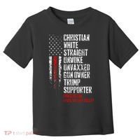 Trump Supporter Christian White Straight Unwoke Unvaxxed Toddler T-Shirt thumb 0