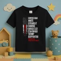 Trump Supporter Christian White Straight Unwoke Unvaxxed Toddler T-Shirt thumb 3