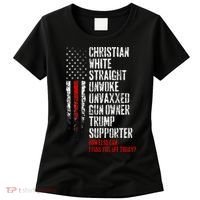Trump Supporter Christian White Straight Unwoke Unvaxxed Women's T-Shirt thumb 0