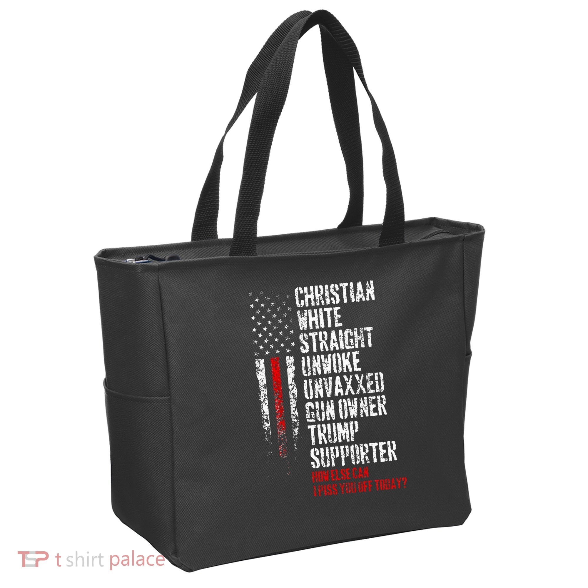 Trump Supporter Christian White Straight Unwoke Unvaxxed Tote Bag
