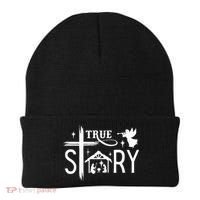 True Story Christmas Nativity Jesus Christian Beanie thumb 0