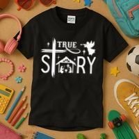 True Story Christmas Nativity Jesus Christian Kids T-Shirt thumb 3