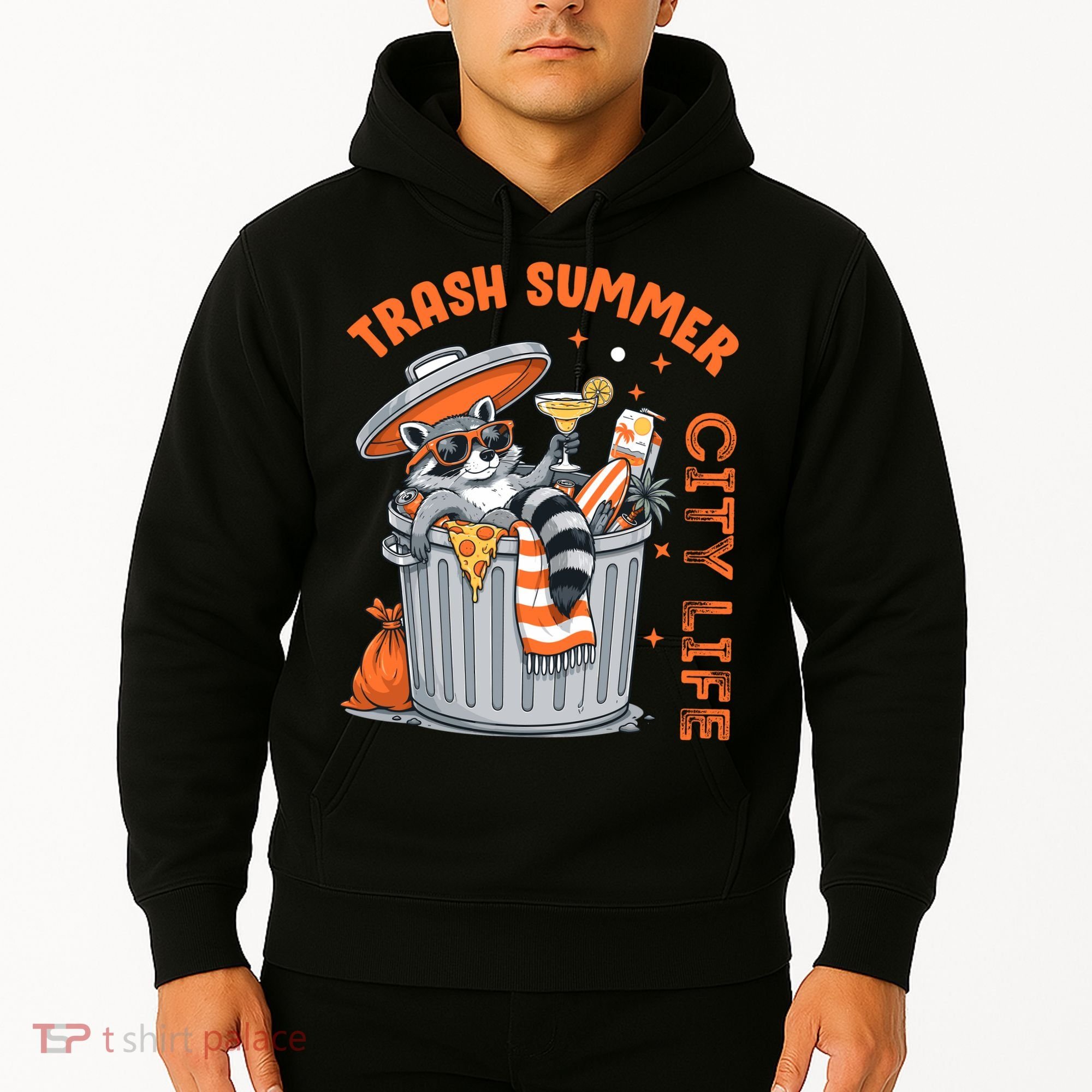 Trash Summer City Life Raccoon Hoodie