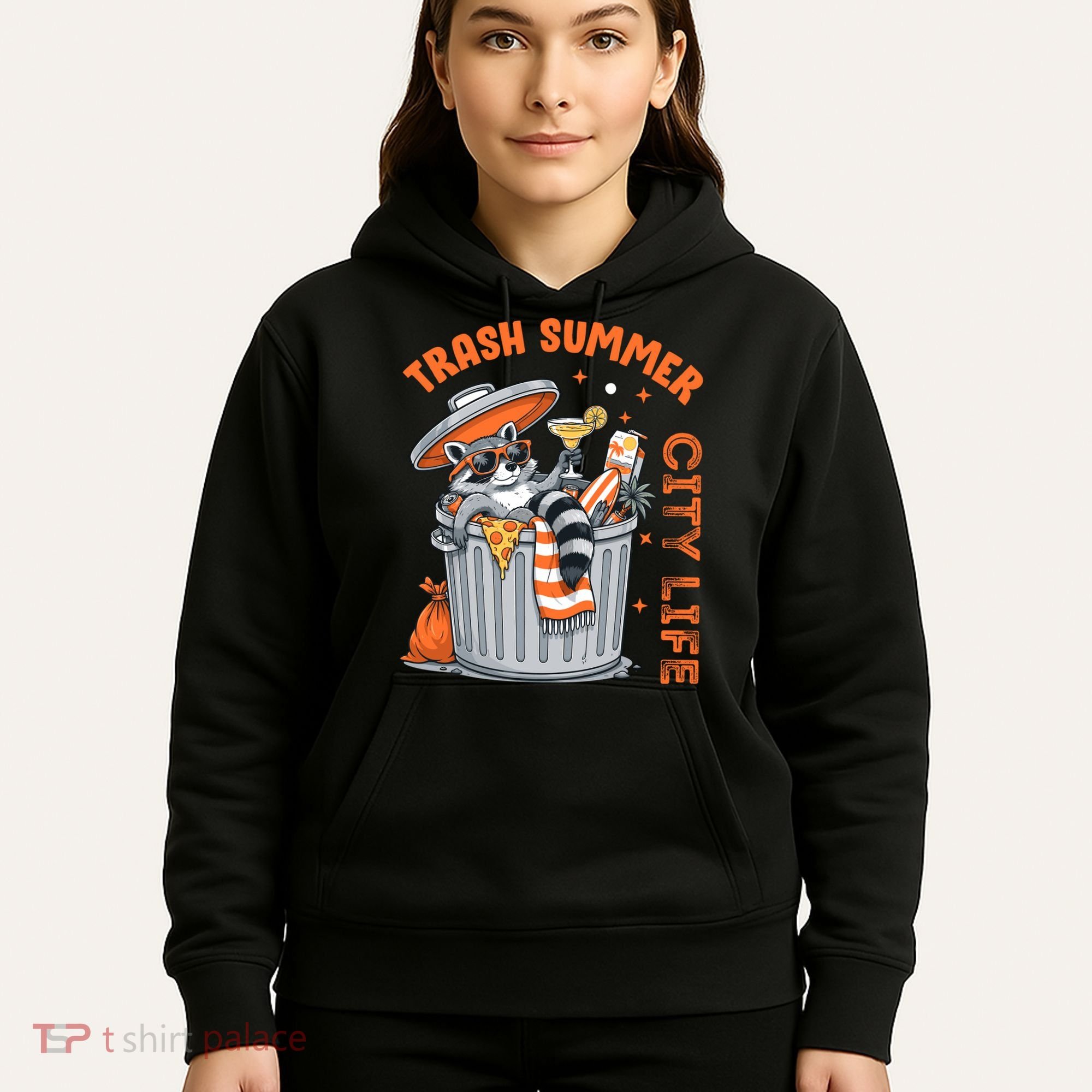 Trash Summer City Life Raccoon Hoodie