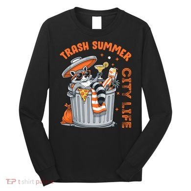Trash Summer City Life Raccoon Long Sleeve Shirt