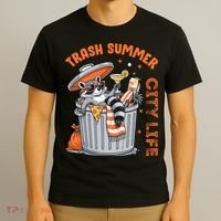 Trash Summer City Life Raccoon T-Shirt thumb 3