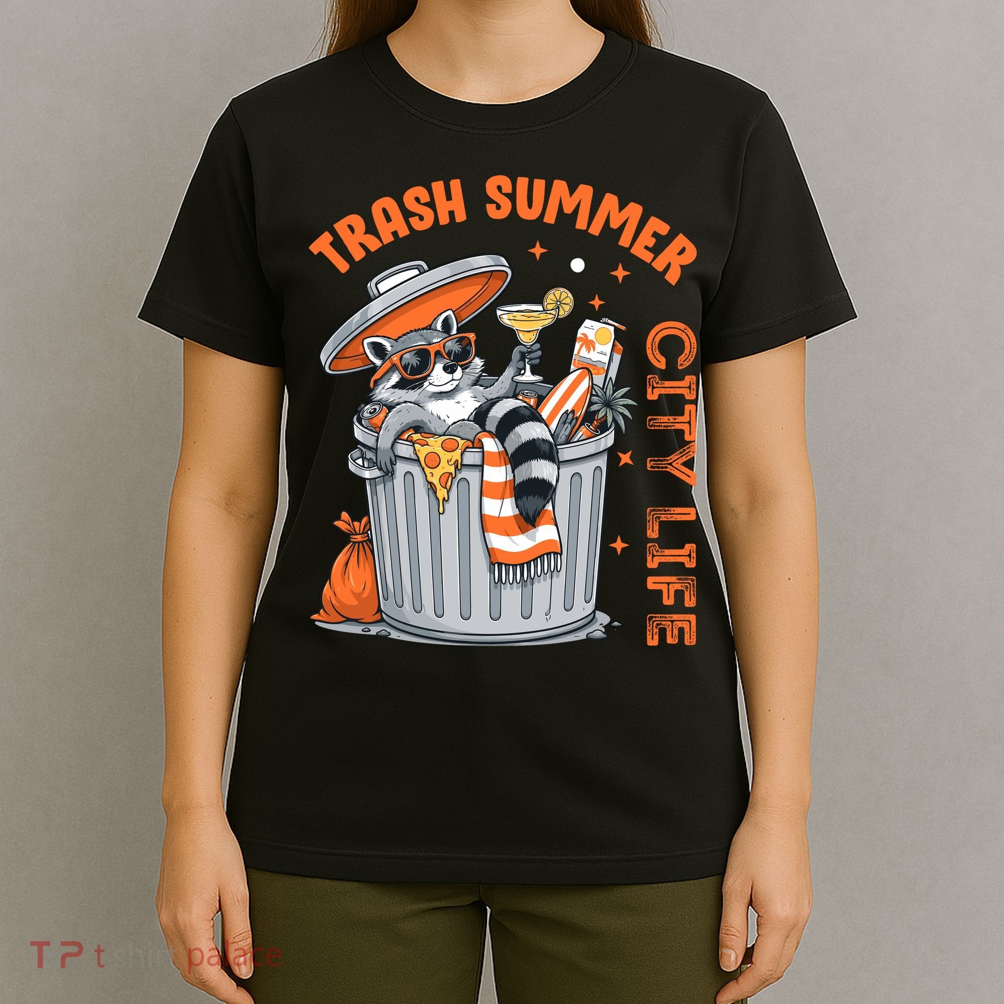 Trash Summer City Life Raccoon T-Shirt