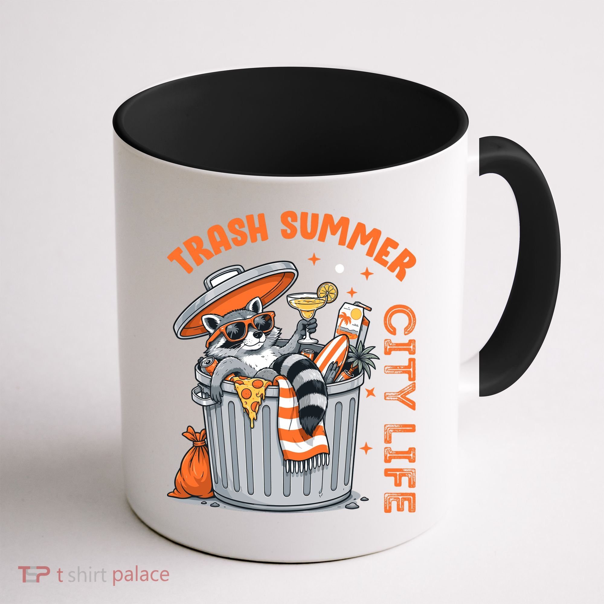 Trash Summer City Life Raccoon Coffee Mug