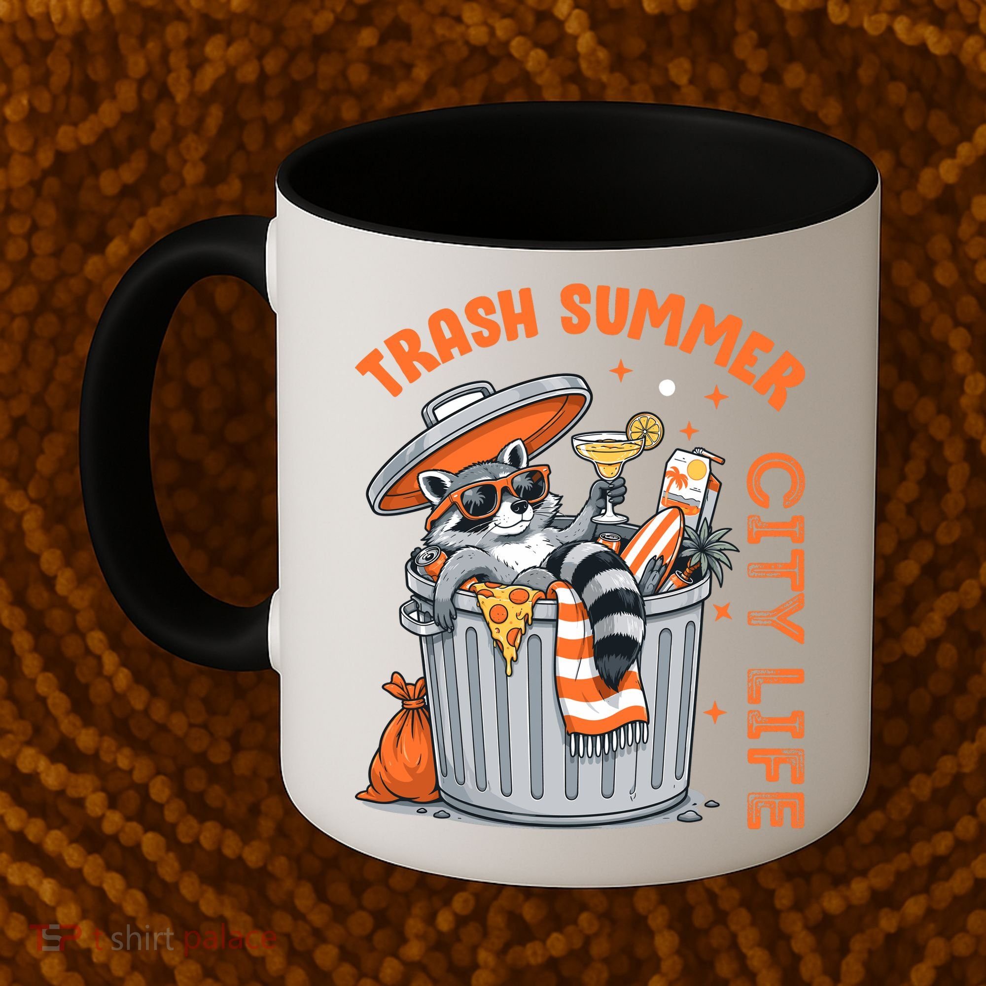Trash Summer City Life Raccoon Coffee Mug
