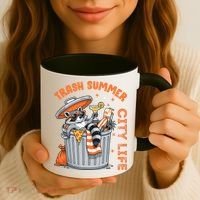 Trash Summer City Life Raccoon Coffee Mug thumb 3
