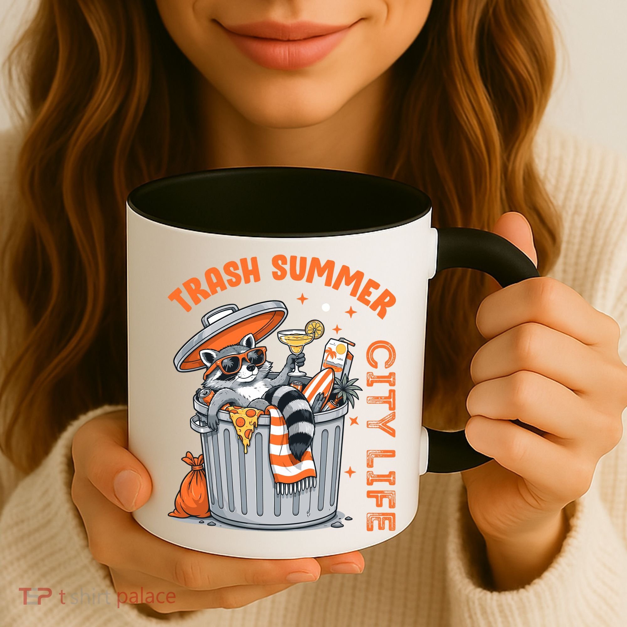 Trash Summer City Life Raccoon Coffee Mug