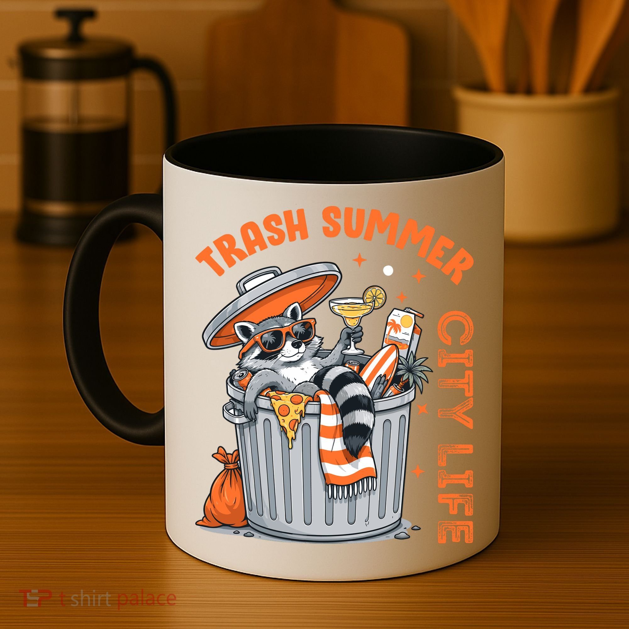 Trash Summer City Life Raccoon Coffee Mug