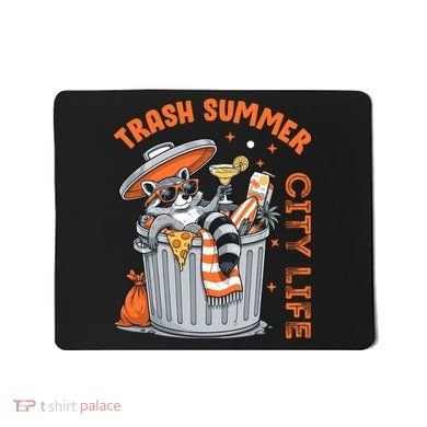 Trash Summer City Life Raccoon Mousepad