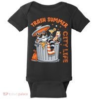 Trash Summer City Life Raccoon Baby Bodysuit thumb 0