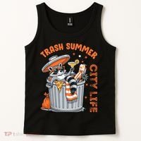 Trash Summer City Life Raccoon Tank Top thumb 2