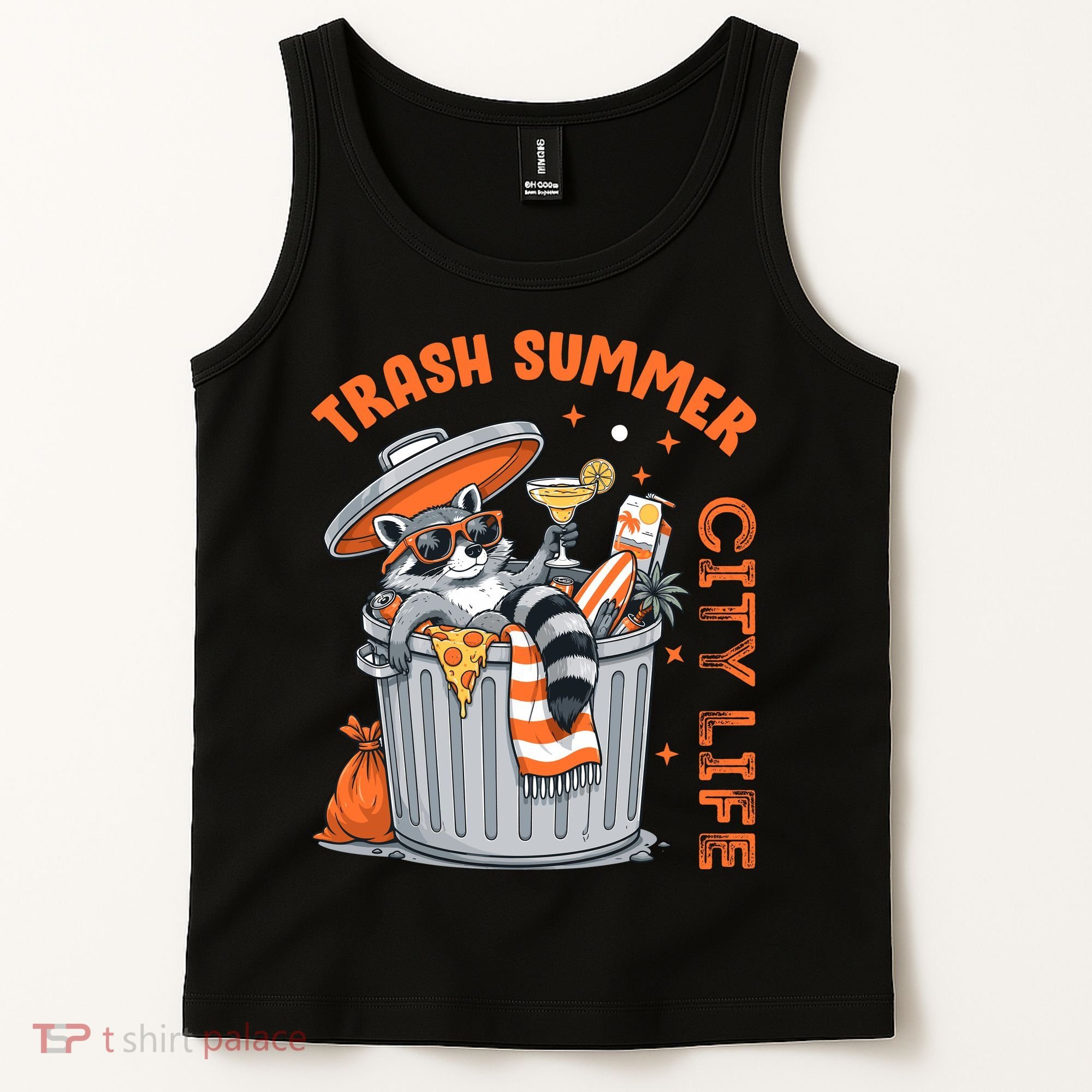 Trash Summer City Life Raccoon Tank Top