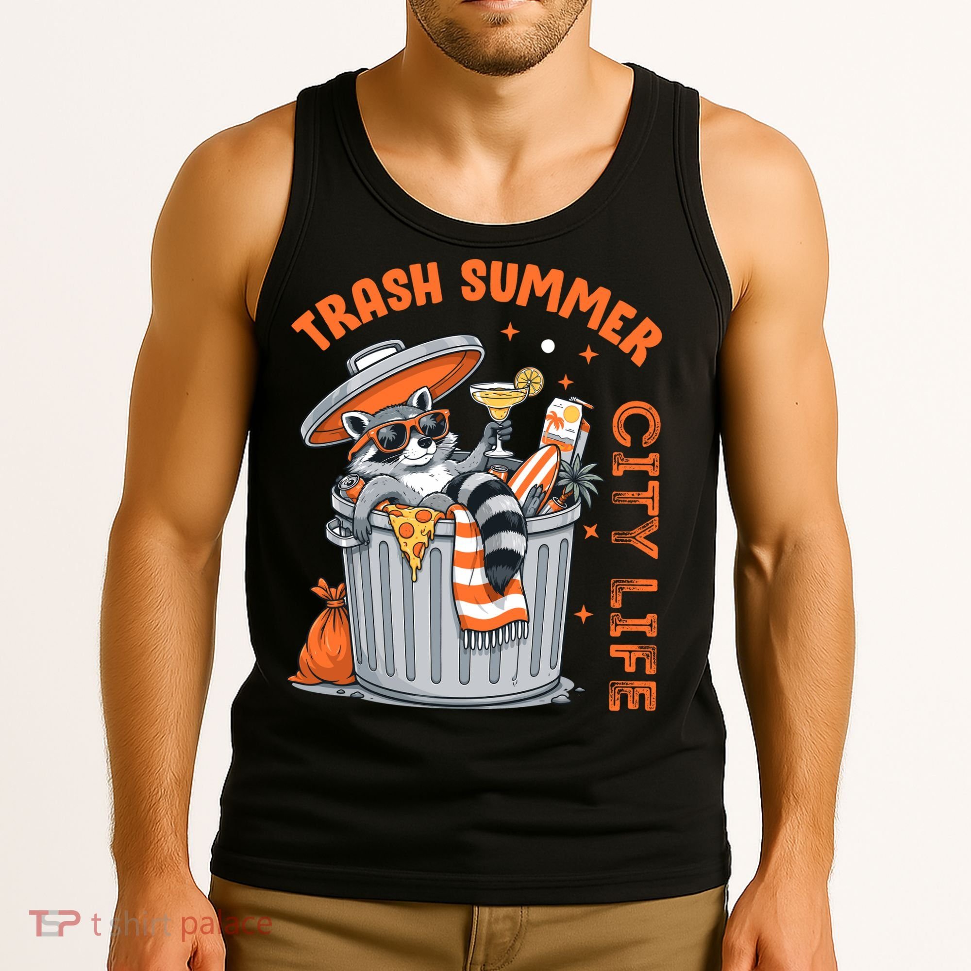 Trash Summer City Life Raccoon Tank Top