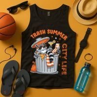 Trash Summer City Life Raccoon Tank Top thumb 4