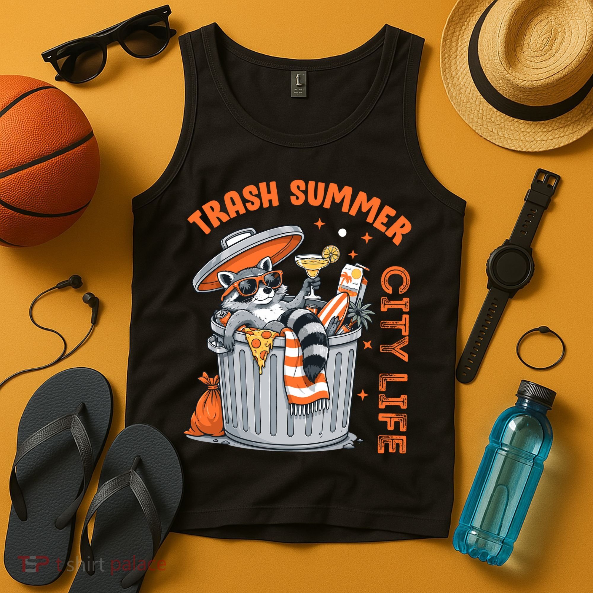 Trash Summer City Life Raccoon Tank Top