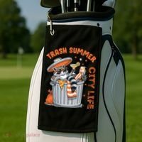 Trash Summer City Life Raccoon Golf Towel thumb 2