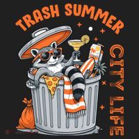 Trash Summer City Life Raccoon Golf Towel thumb 3