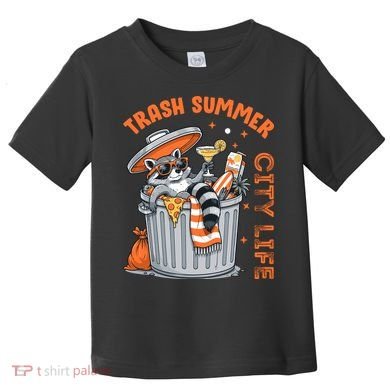 Trash Summer City Life Raccoon Toddler T-Shirt