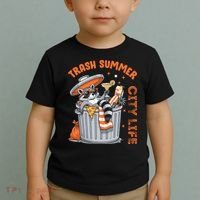 Trash Summer City Life Raccoon Toddler T-Shirt thumb 2