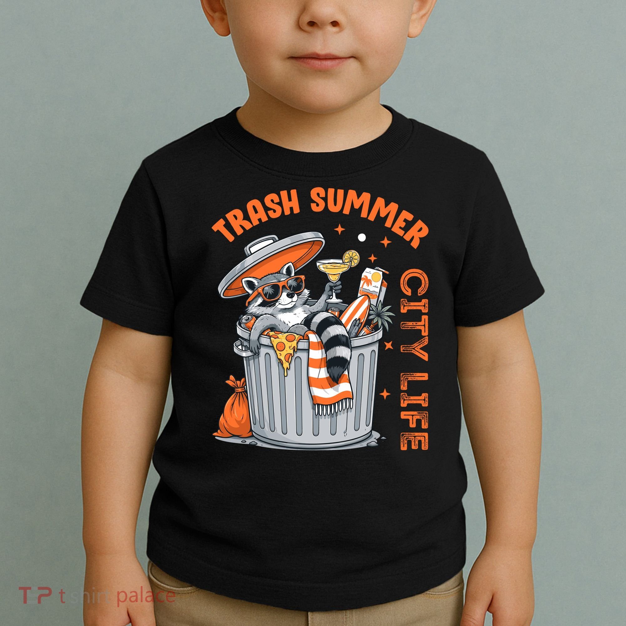 Trash Summer City Life Raccoon Toddler T-Shirt