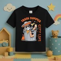 Trash Summer City Life Raccoon Toddler T-Shirt thumb 3
