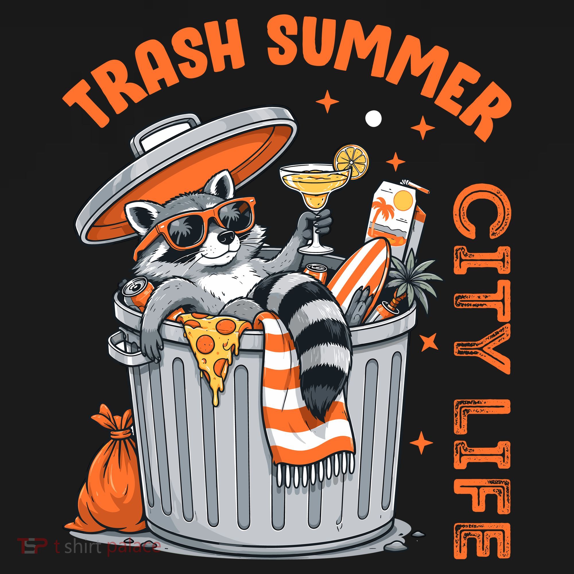 Trash Summer City Life Raccoon Women's Long Sleeve Shirt