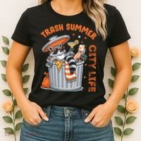 Trash Summer City Life Raccoon Women's T-Shirt thumb 2