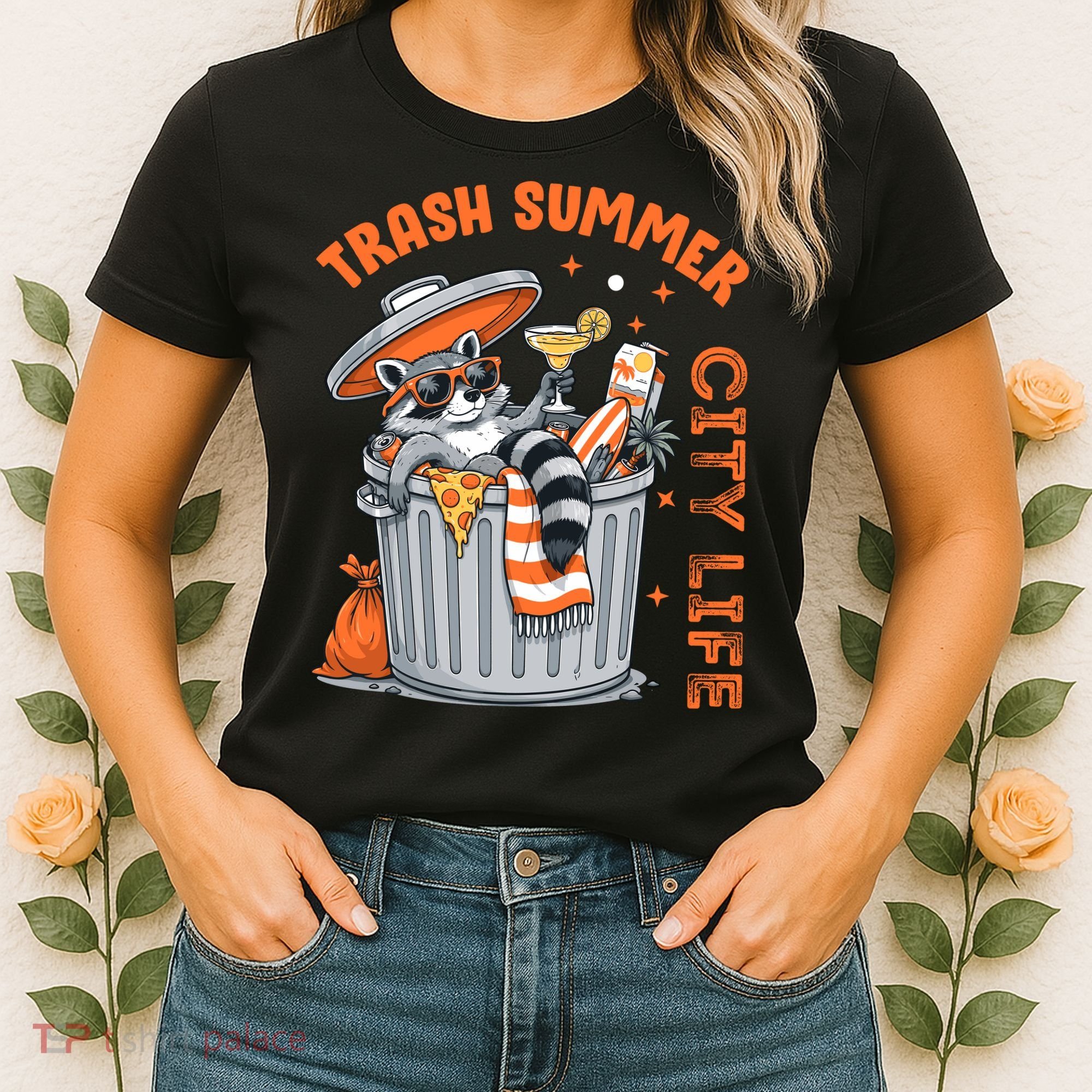 Trash Summer City Life Raccoon Women's T-Shirt