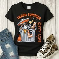 Trash Summer City Life Raccoon Women's T-Shirt thumb 3