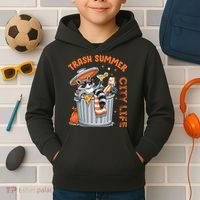 Trash Summer City Life Raccoon Kids Hoodie thumb 2
