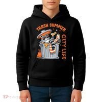 Trash Summer City Life Raccoon Kids Hoodie thumb 4