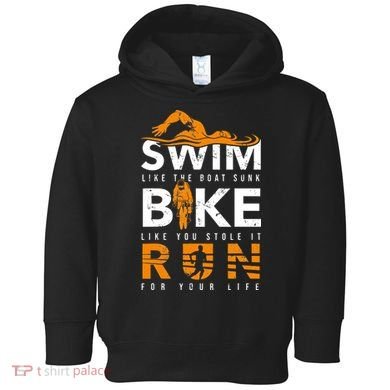 Triathlon Swimming Cycling Running Toddler Hoodie