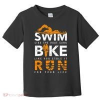 Triathlon Swimming Cycling Running Toddler T-Shirt thumb 0
